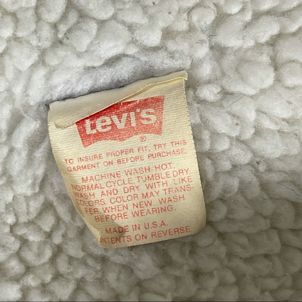 Vintage Levis Trucker Sherpa Acid Wash Jacket Lg - Picture 6 of 7